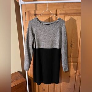 Only Knit Gray and Black Long Sleeve Dress, women’s medium (fits large)